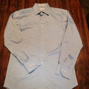 Men's ENRO Tailored Fit 15 1/2, 34-35 Light Blue Heathered Dress Shirt